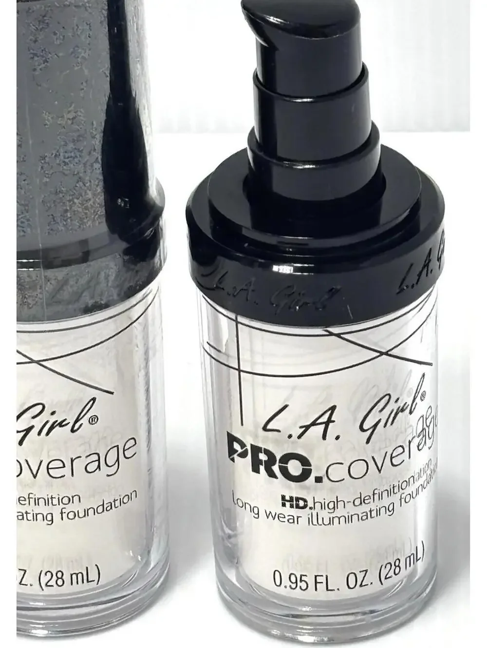 LA Girl PRO Coverage HD Illuminating Liquid Foundation GLM641 White Lot of 2